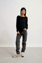 Trui met boothals - Criou - Zwart