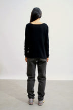 Trui met boothals - Criou - Zwart