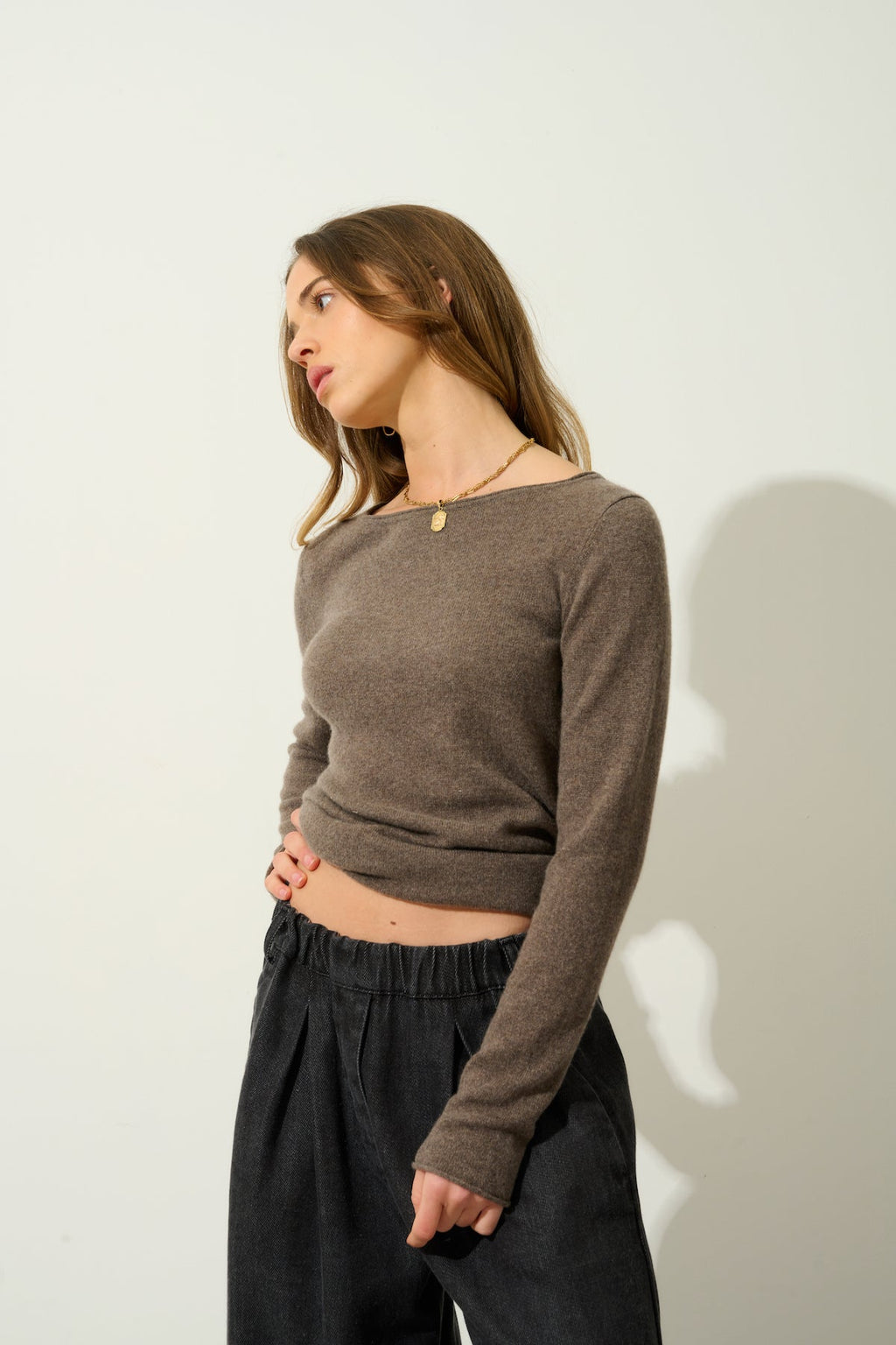 Pull Col Bateau - Criou - Taupe Chiné