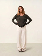 Crew-Neck Jumper - Lanfon - Khaki