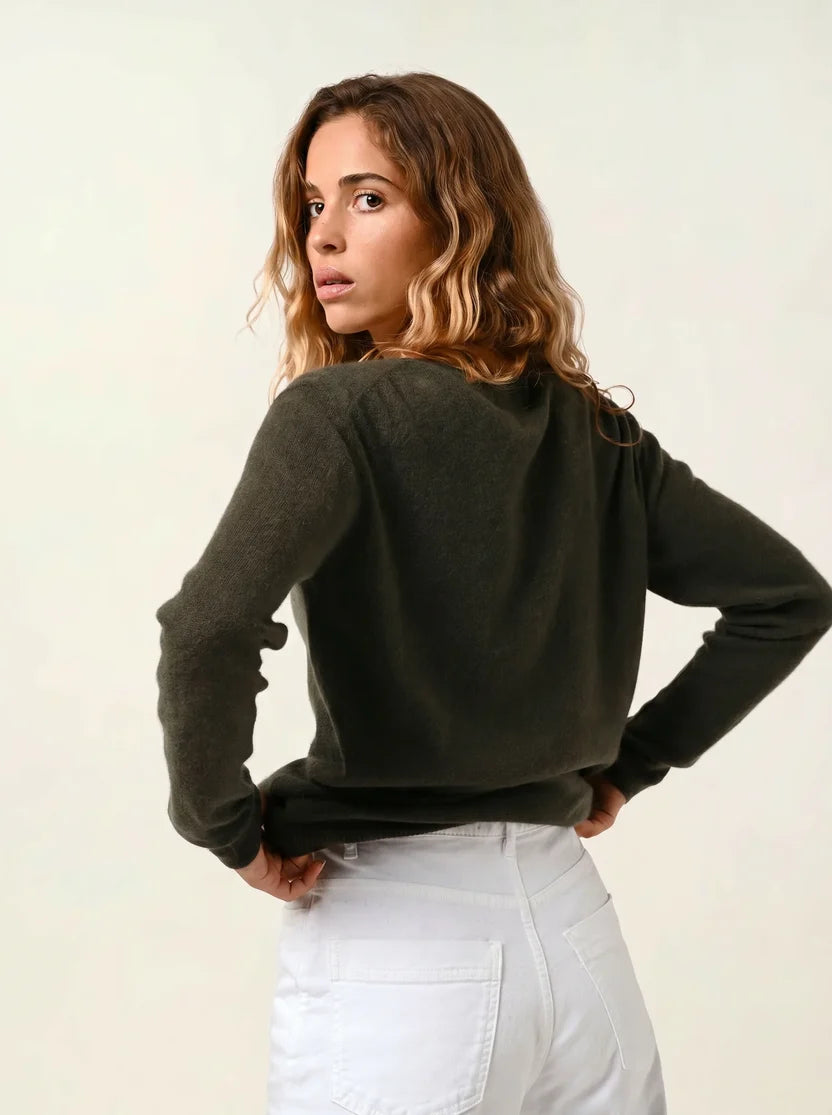 Crew-Neck Jumper - Lanfon - Khaki