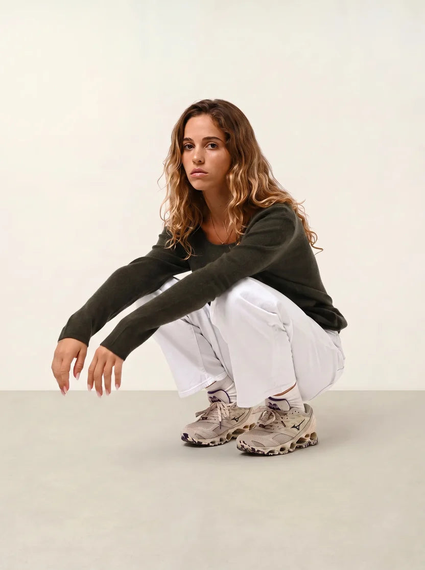 Crew-Neck Jumper - Lanfon - Khaki