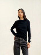 Round Neck Jumper - Ecrin - Black