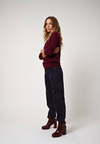 Round Neck Jumper Etret - Bordeaux - 100% 2-Ply Cashmere