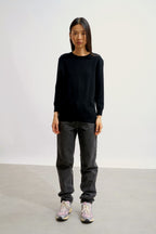 Pull Col Rond Boutonné Dos - Estaris - Noir