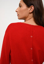 Pull Col Rond Boutonné Dos - Estaris - Rouge