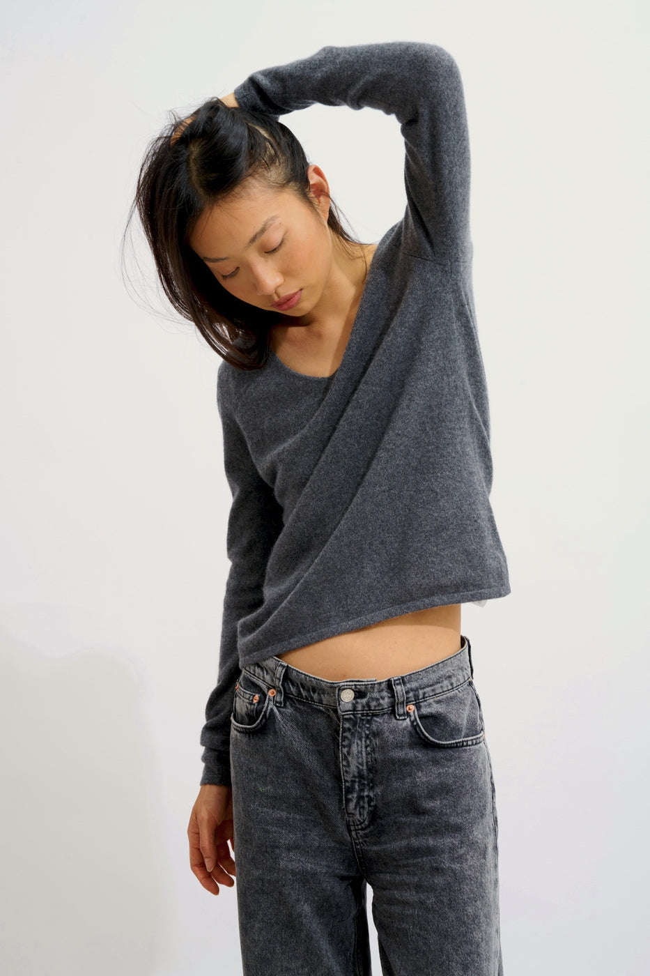 Pull Col V - Galise - Anthracite Chiné