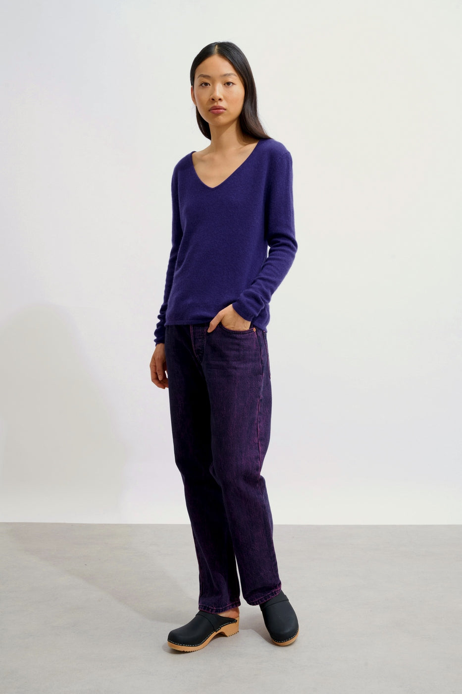 Pull Col V - Galise - Purple