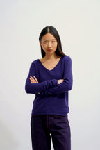 Pull Col V - Galise - Purple