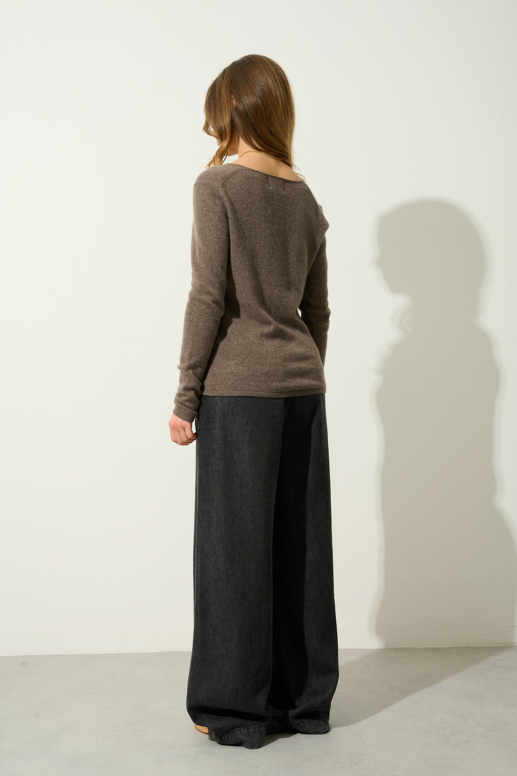 Jersey Cuello En V - Galise - Taupe Jaspeado
