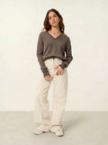 V-Neck Jumper - Gardoria - Mottled Taupe
