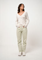 V-Neck Jumper - Giusalet - Ivory