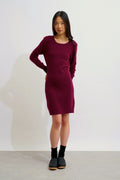 Crew Neck Dress - Armet - Burgundy