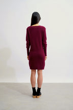 Crew Neck Dress - Armet - Burgundy