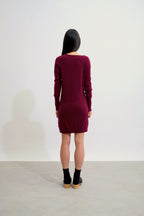 Robe Col V - Capelet - Bordeaux
