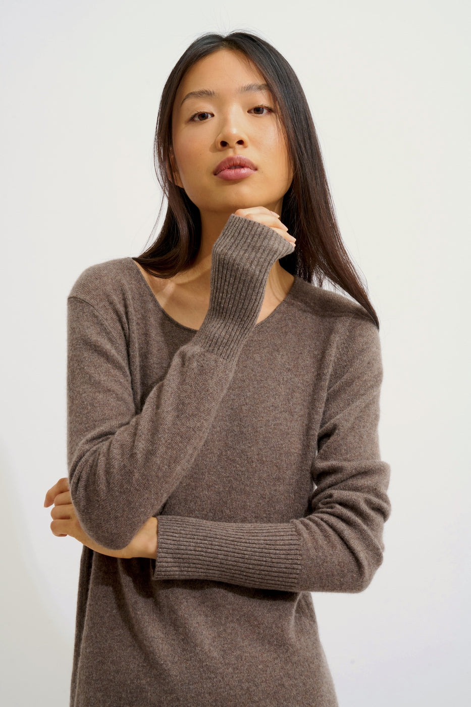 Robe Col Rond - Armet - Taupe Chiné
