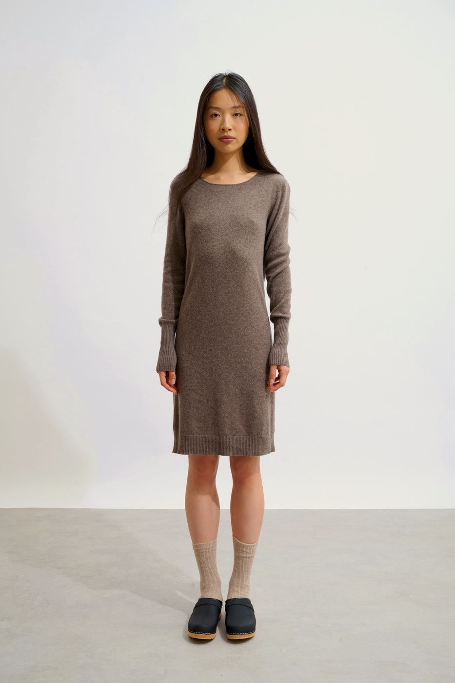 Robe Col Rond - Armet - Taupe Chiné
