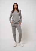 Pull Col Rond Etret - Nuage Chiné - 100% Cachemire 2 Fils