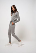 Pull Col Rond Etret - Nuage Chiné - 100% Cachemire 2 Fils