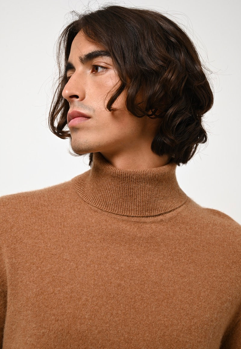 Rollkragenpullover – Bange – Haselnussbraun