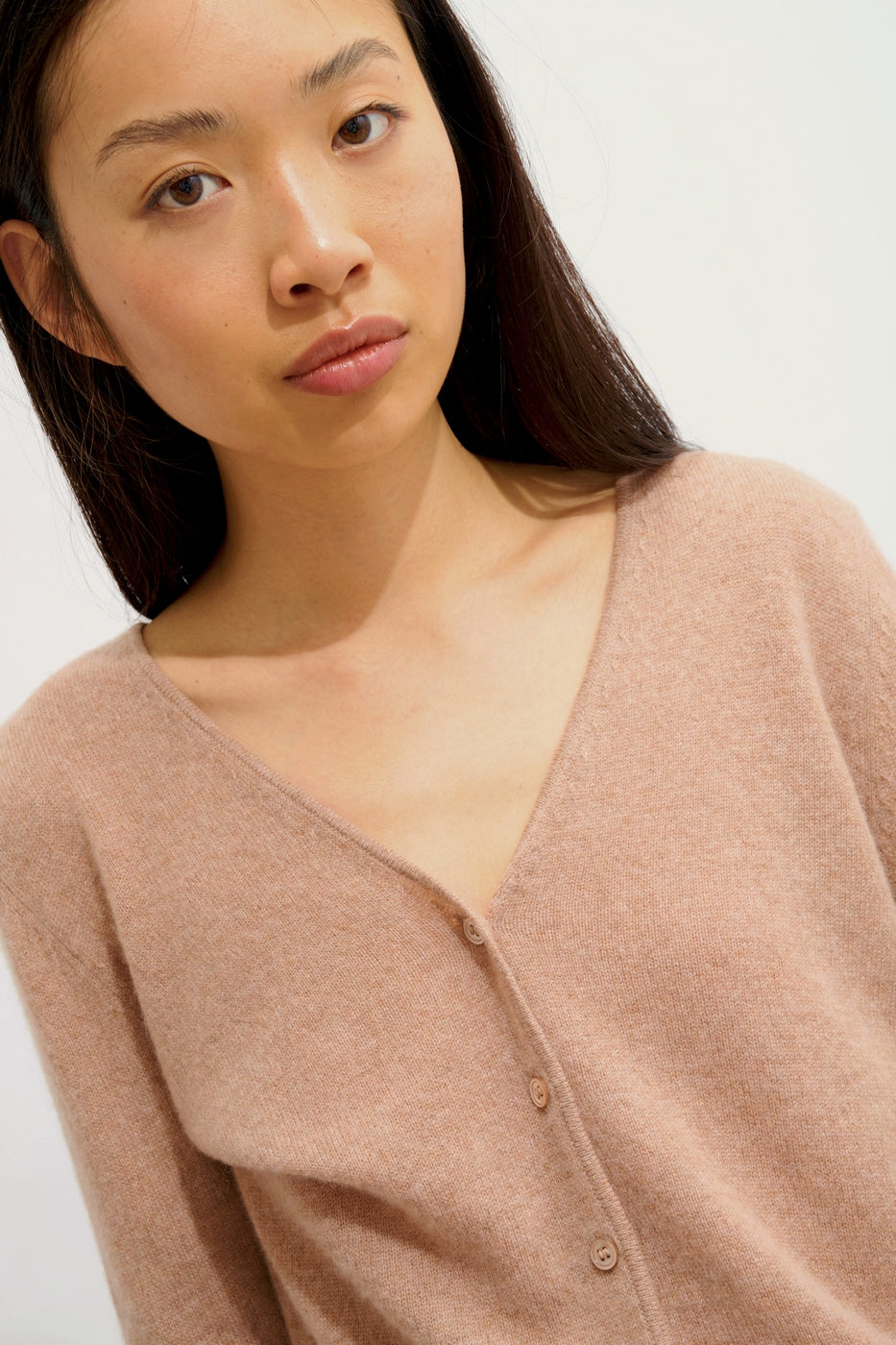 Cardigan Col V - Chalais - Camel Chiné