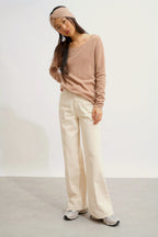 Boat Neck Jumper - Lanfon - Marl Camel