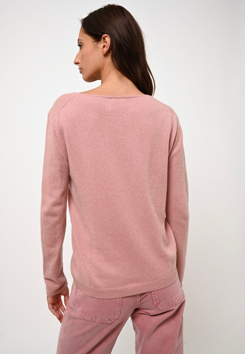 U-Boot-Ausschnitt-Pullover - Lanfon - Rosa