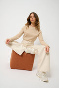 Pull Col Rond - Ecrin - Sable