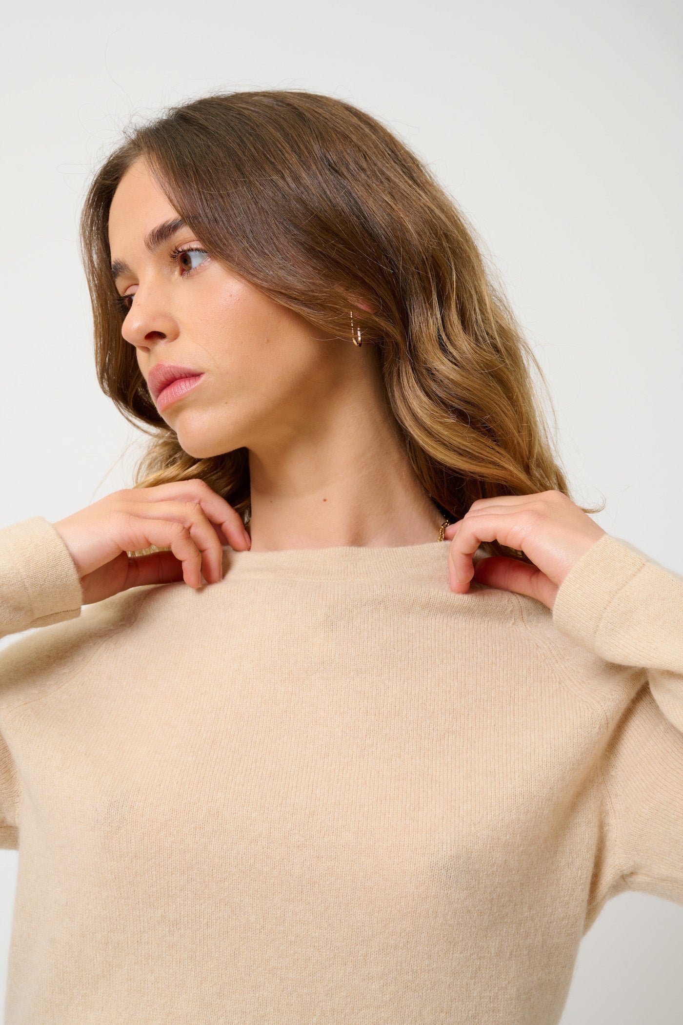 Pull Col Rond - Ecrin - Sable