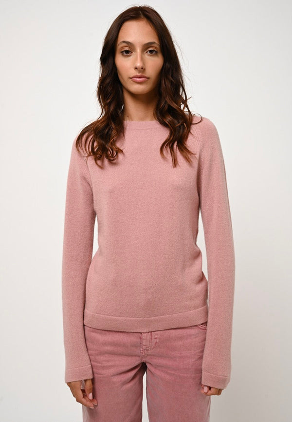 Round Neck Sweater - 100% 2-Ply Cashmere - Rosewood - Women