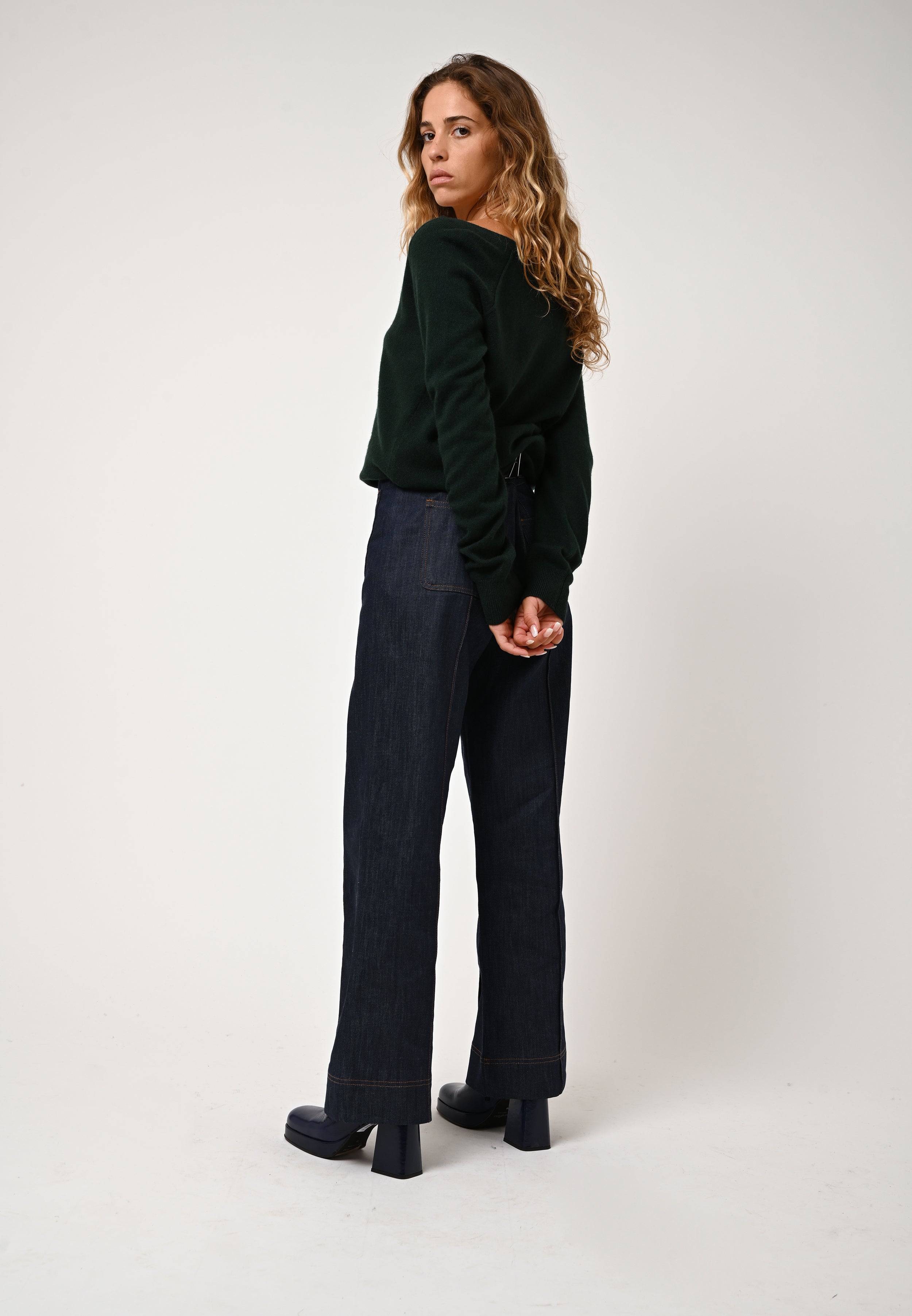 V-Neck Jumper - Giusalet - Cypress