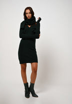 V-Ausschnitt-Kleid - Capelet - Zypresse