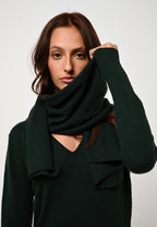 V-Ausschnitt-Kleid - Capelet - Zypresse