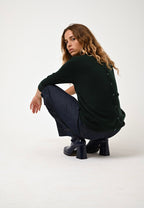 Pull Col Rond Boutonné Dos - Estaris - Cyprès