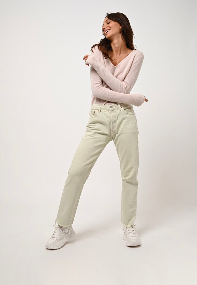 V-Neck Jumper - Galise - Powder