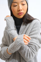 6-Ply Fingerless Gloves - Iris - Heather Cloud