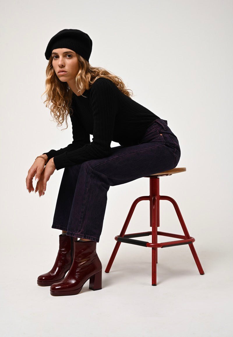 Pull Col Rond - Bella - Noir