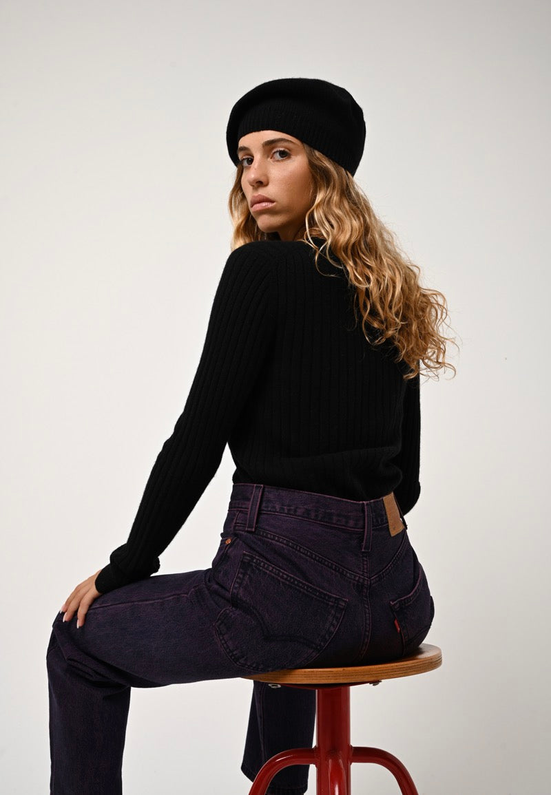 Pull Col Rond - Bella - Noir