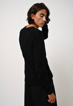 Pull Col V 4 Fils - Victor - Noir