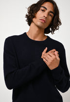 Pull met ronde hals 4-draads - Victo - Navy