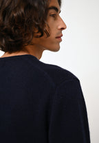 Pull met ronde hals 4-draads - Victo - Navy