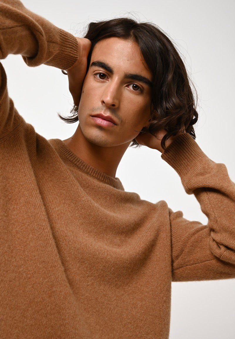 Pull Col Rond 4 Fils - Victo - Noisette