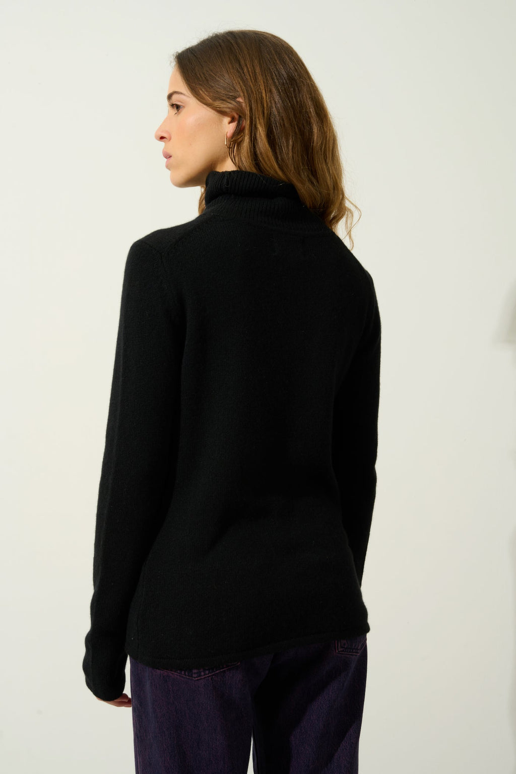 Pull Col Roulé 4 Fils - Linda - Noir