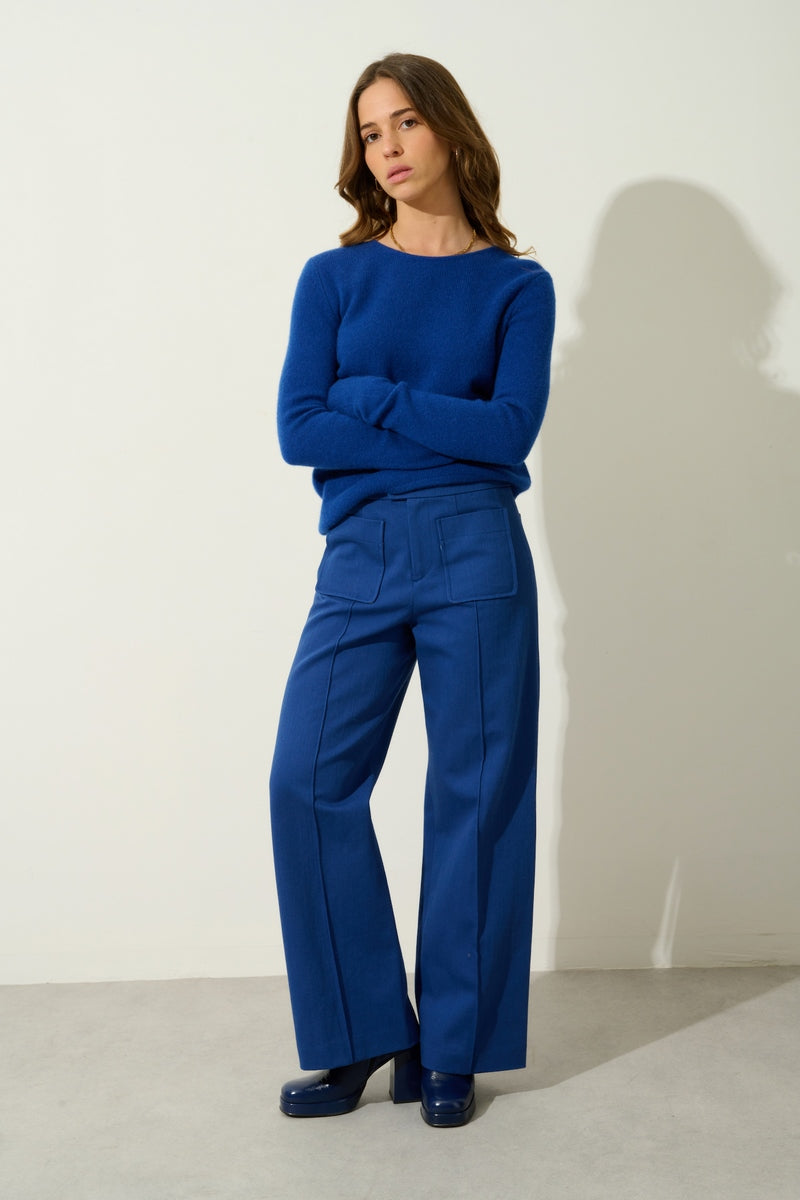 4 Thread Round Neck Sweater - Ivy - Outremer