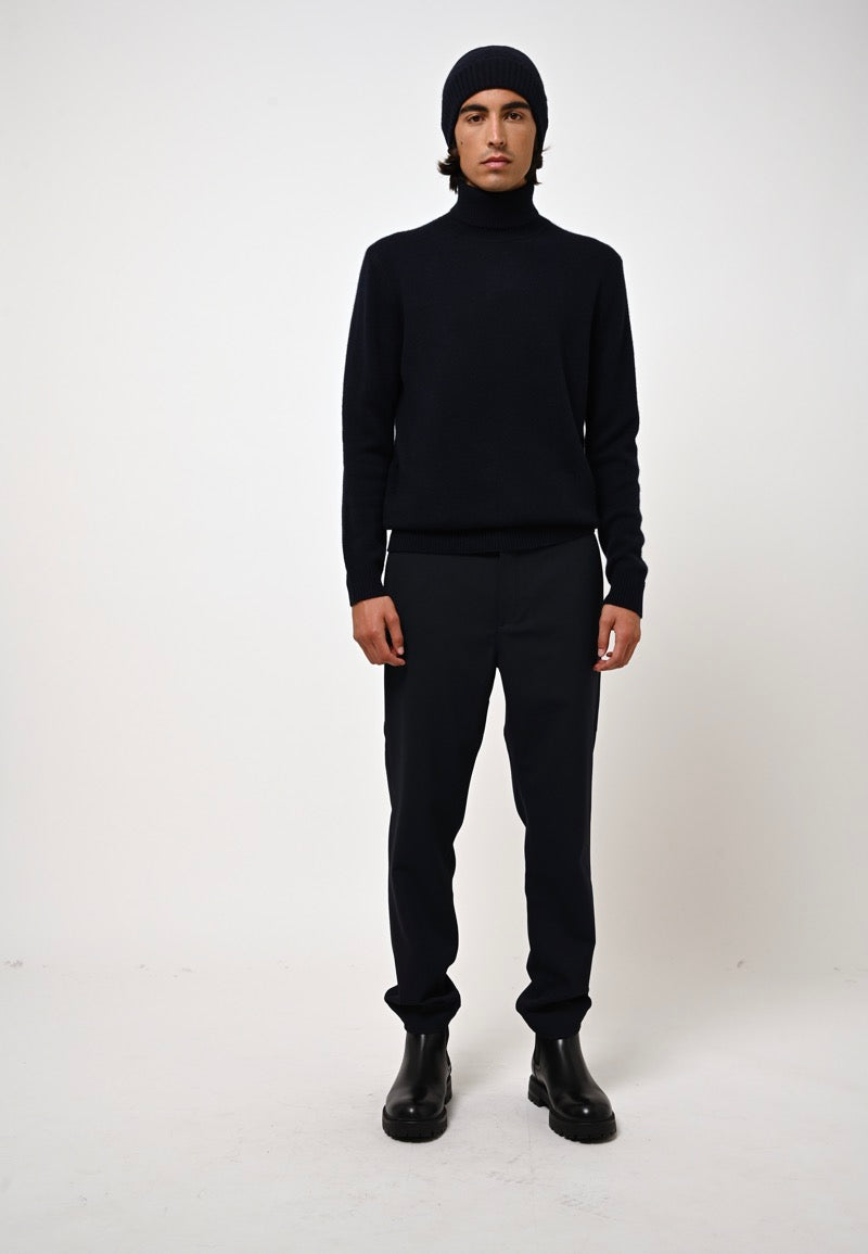 4-Ply Roll Neck Jumper - Martin - Navy