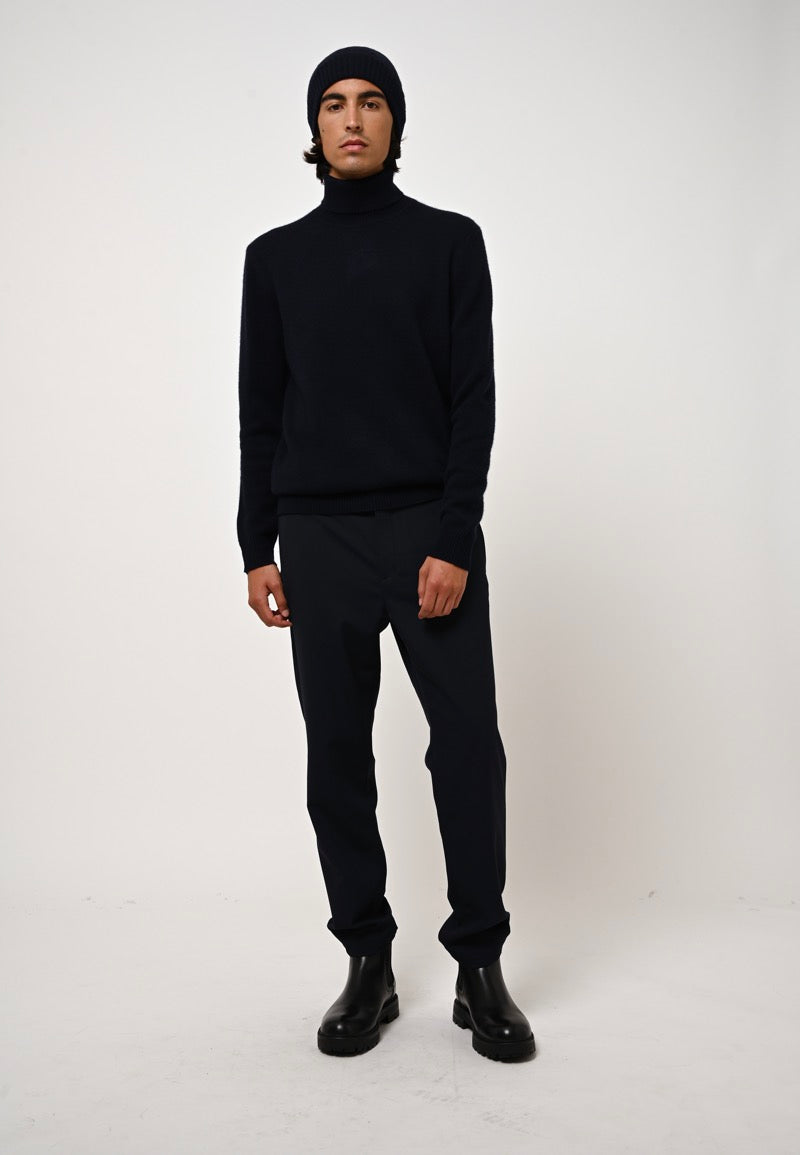 4-Ply Roll Neck Jumper - Martin - Navy