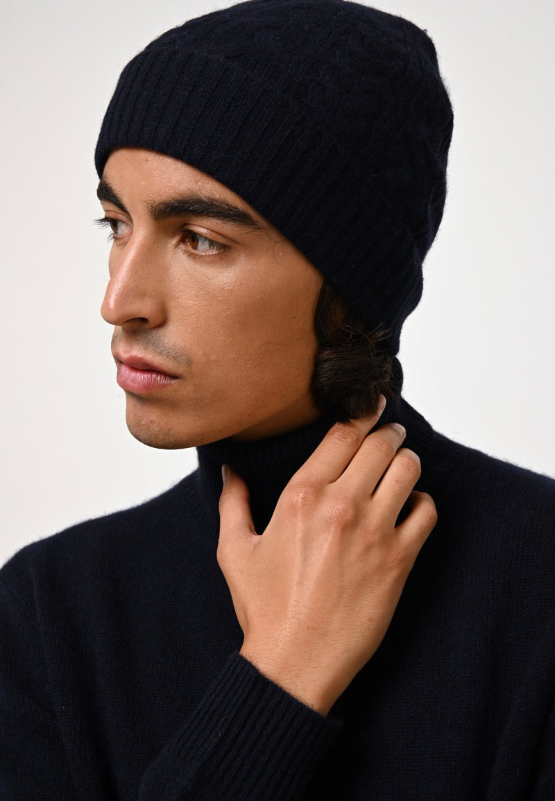 4-Ply Roll Neck Jumper - Martin - Navy