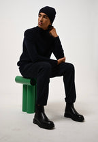 4-Ply Roll Neck Jumper - Martin - Navy