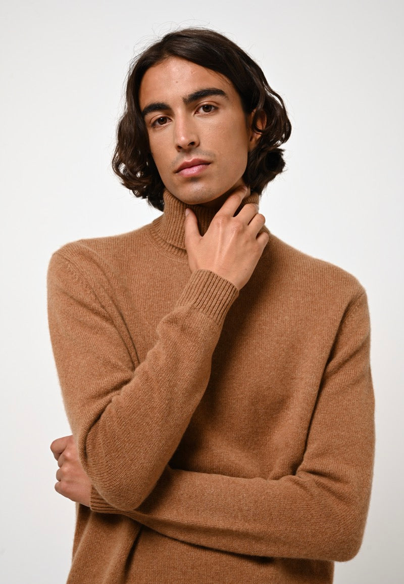 Pull Col Roulé 4 Fils - Martin - Noisette