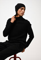 Jersey Cuello Vuelto 4 Hilos Martin - Negro - 100% Cachemira 4 Hilos